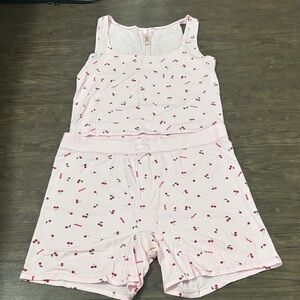 Skims Cherry Soft Lounge Ribbed Set